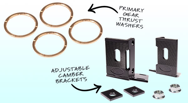 New Primary Gear Shims and Tracking Brackets